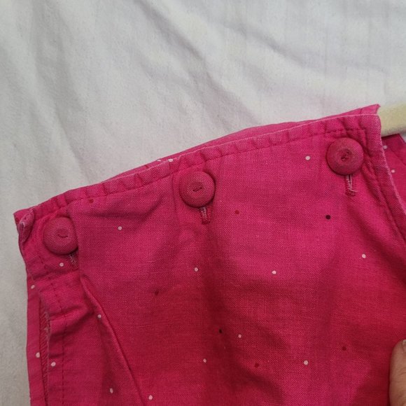 Vintage Hawaiian Romper 1 PIece Shorts Outfit Pink Teal Size Sm Med Button Close - Picture 5 of 7